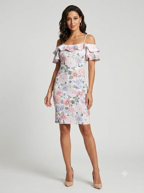Vestido Casual Off-the-Shoulder Floral