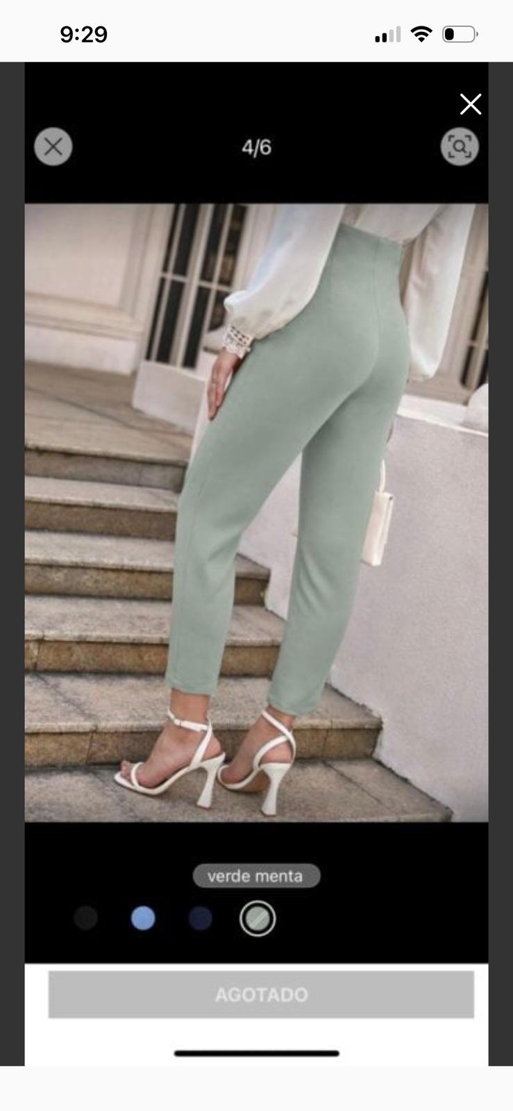 Pantalón de pinzas Shein verde menta 