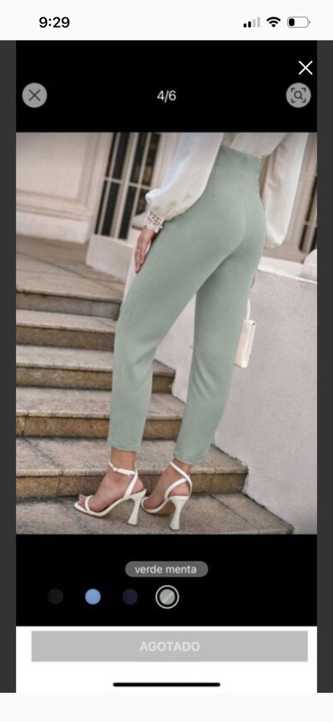 Pantalón de pinzas Shein verde menta