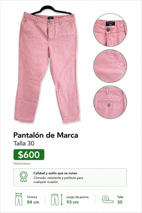 Pantalón de Marca Talla 30 Color Rosa Seminuevo