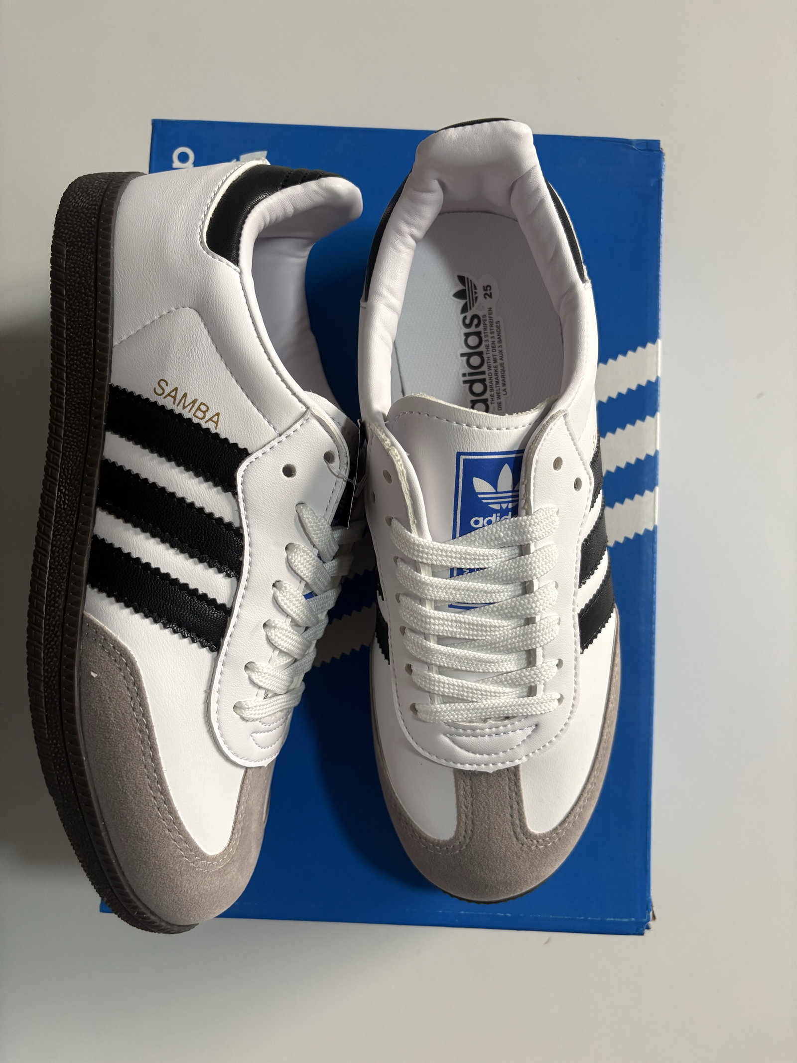 Adidas Samba Blanco/Negro | Talla 28 MX | Nuevos con Caja