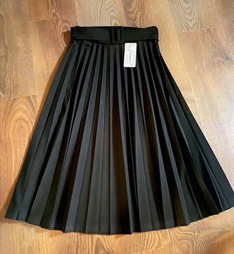Falda Plisada Negra para Mujer S/M