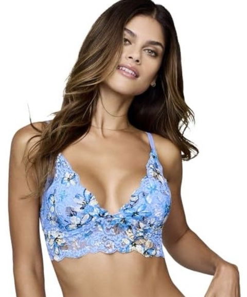 Bralette Ilusión Azul con Encaje Nuevo