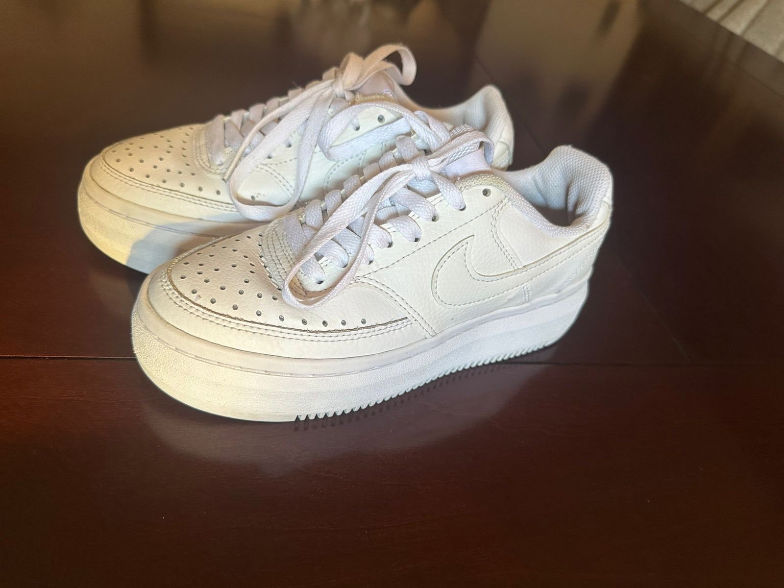 Tenis Nike Court Vision Alta Blancos Talla 2.5mx - Como Nuevos