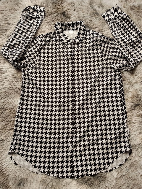 Camisa de Mujer Blanca y Negra con Botones - Talla 2XL - Nueva con Etiqueta