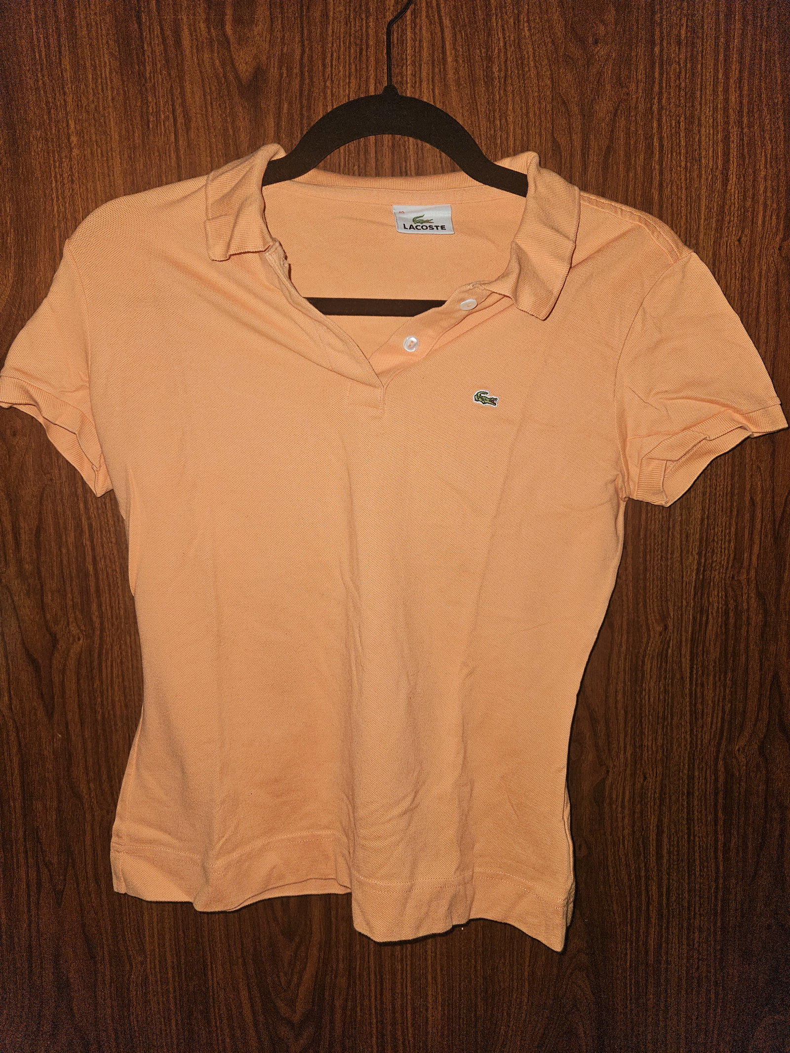 Lacoste - Playera polo anaranjada