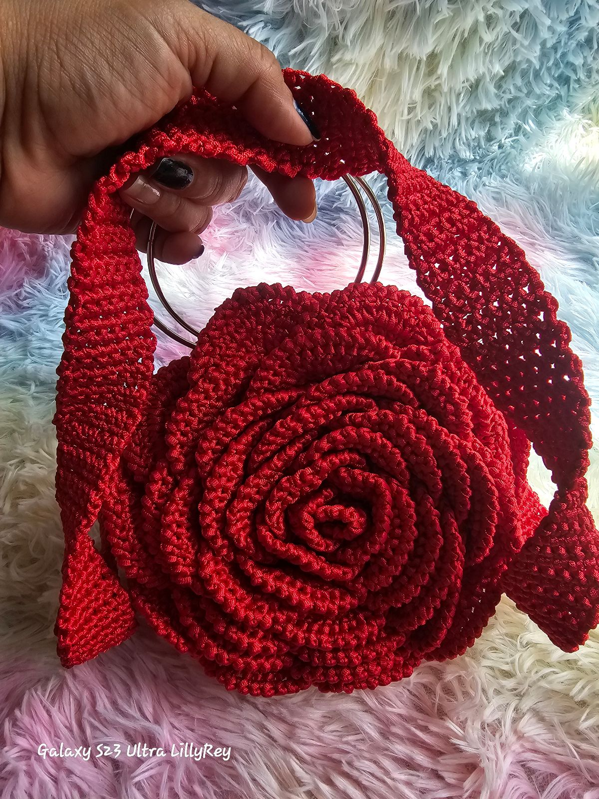 Bolso de mano Artesanal color rojo
