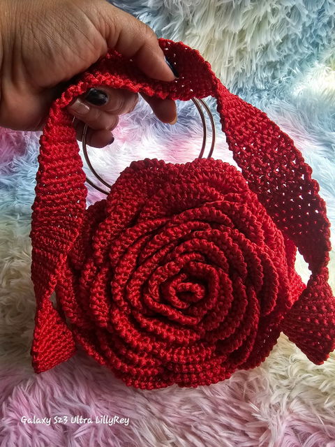 Bolso de mano Artesanal color rojo