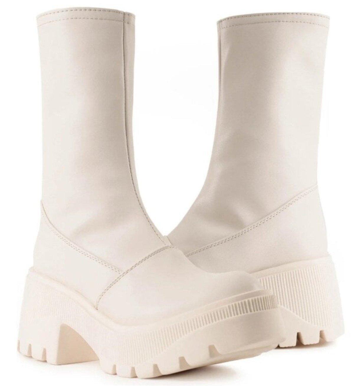 Botas con Plataforma Altura Media Pantorrilla Número 5 Nuevas