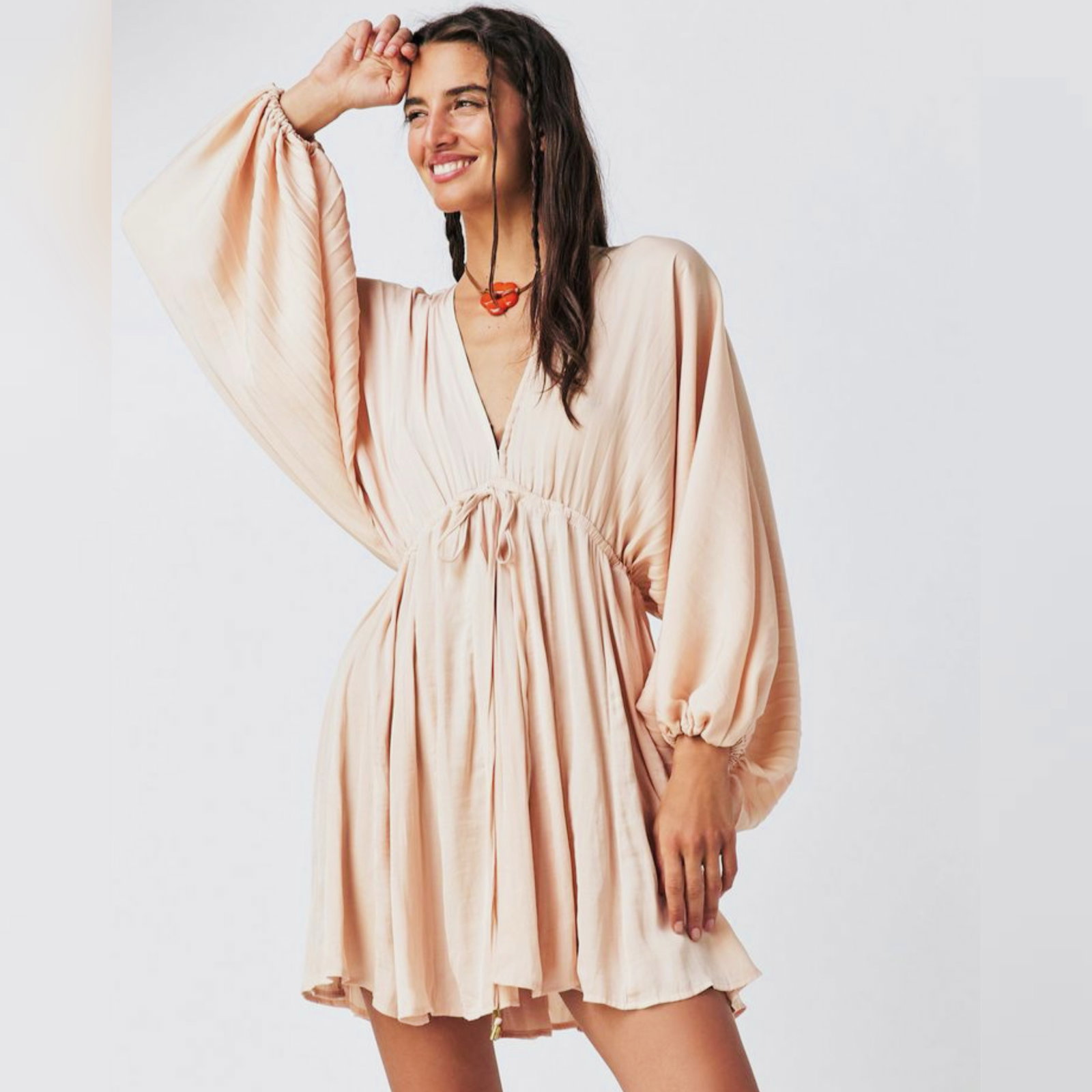 Mini vestido Free People satinado