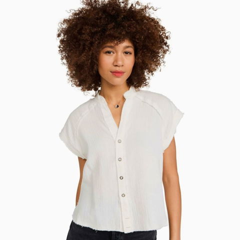 Blusa de Manga Corta Lucky Brand - 100% Algodón