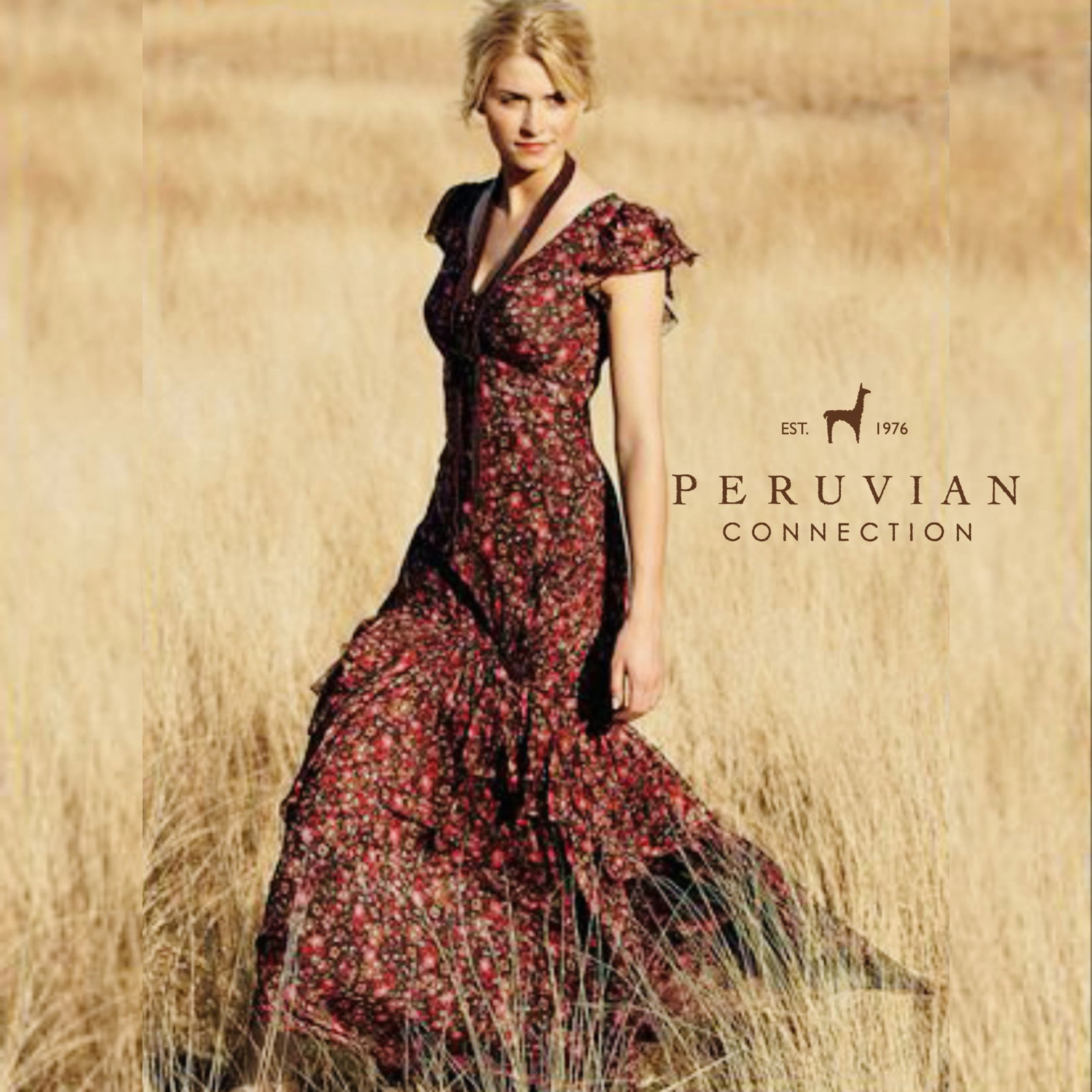 Maxi vestido Peruvian Connection 100% seda