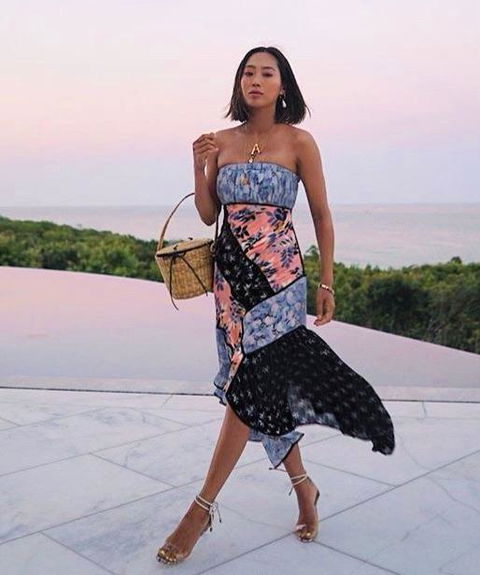 Vestido cocktail 100% seda Cinq à Sept