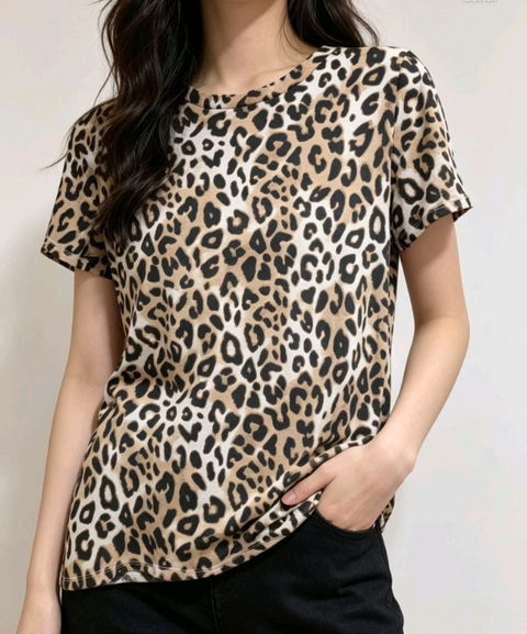 Playera Pink Animal Print Talla Chica