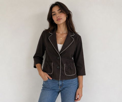 Blazer Banana Republic Café con Rosa