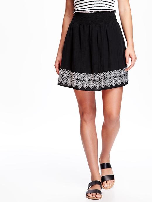 Falda negra Old Navy con bordado, talla M