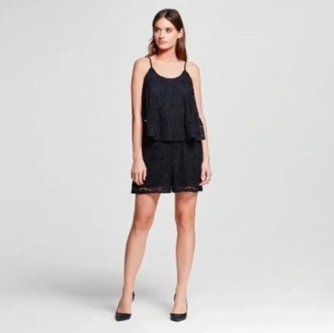 Jumpsuit negro de encaje Mossimo