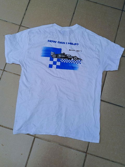 Camisa blanca básica con doble estampado moderno talla L