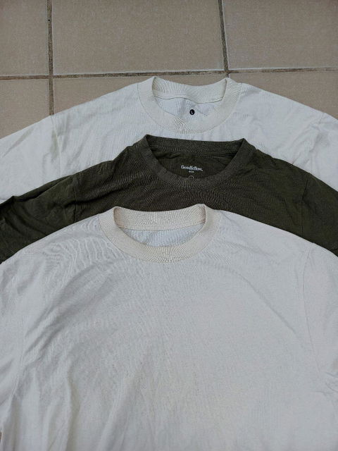 3 Camisas Básicas Talla L Corte Baggy alto gramaje