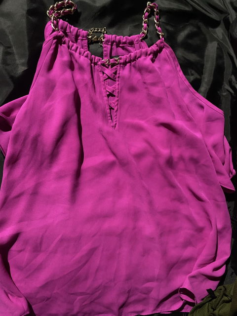 Top de Mujer Rosa y Blusa Blanca Talla L - Nueva
