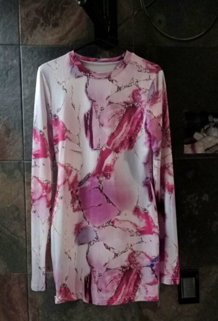 Vestido RosaMarmoleado / TallaCH / SHEIN