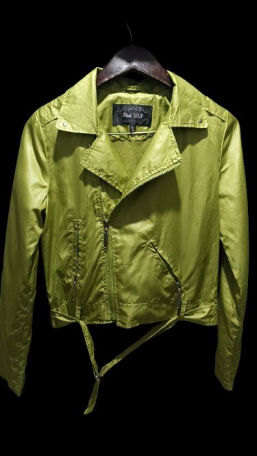 Chamarra biker verde claro 
