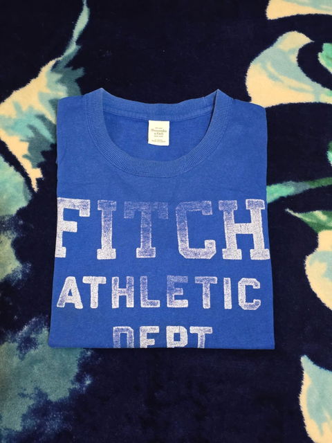 Playera Abercrombie & Fitch Azul Tela Semi Pesada