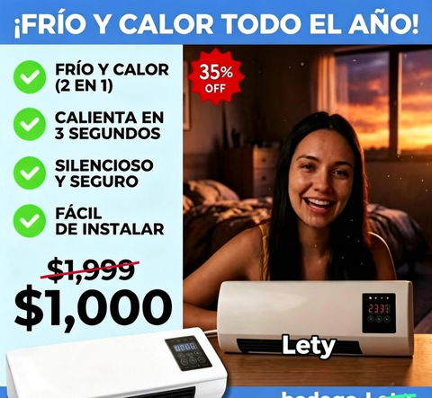 Calentador de Espacios Pequeños 2 en 1 - Frío y Calor