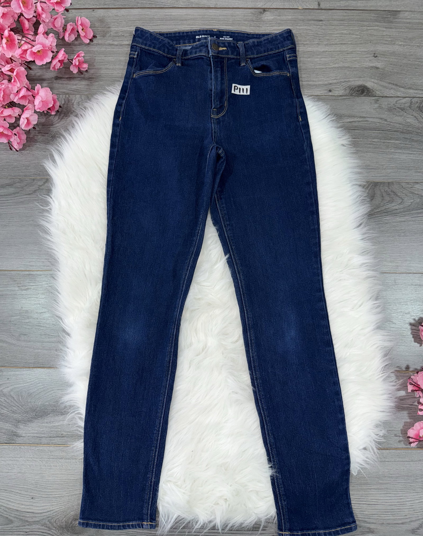 Jeans Old Navy High Rise Wow Straight Talla 4 Azul Oscuro