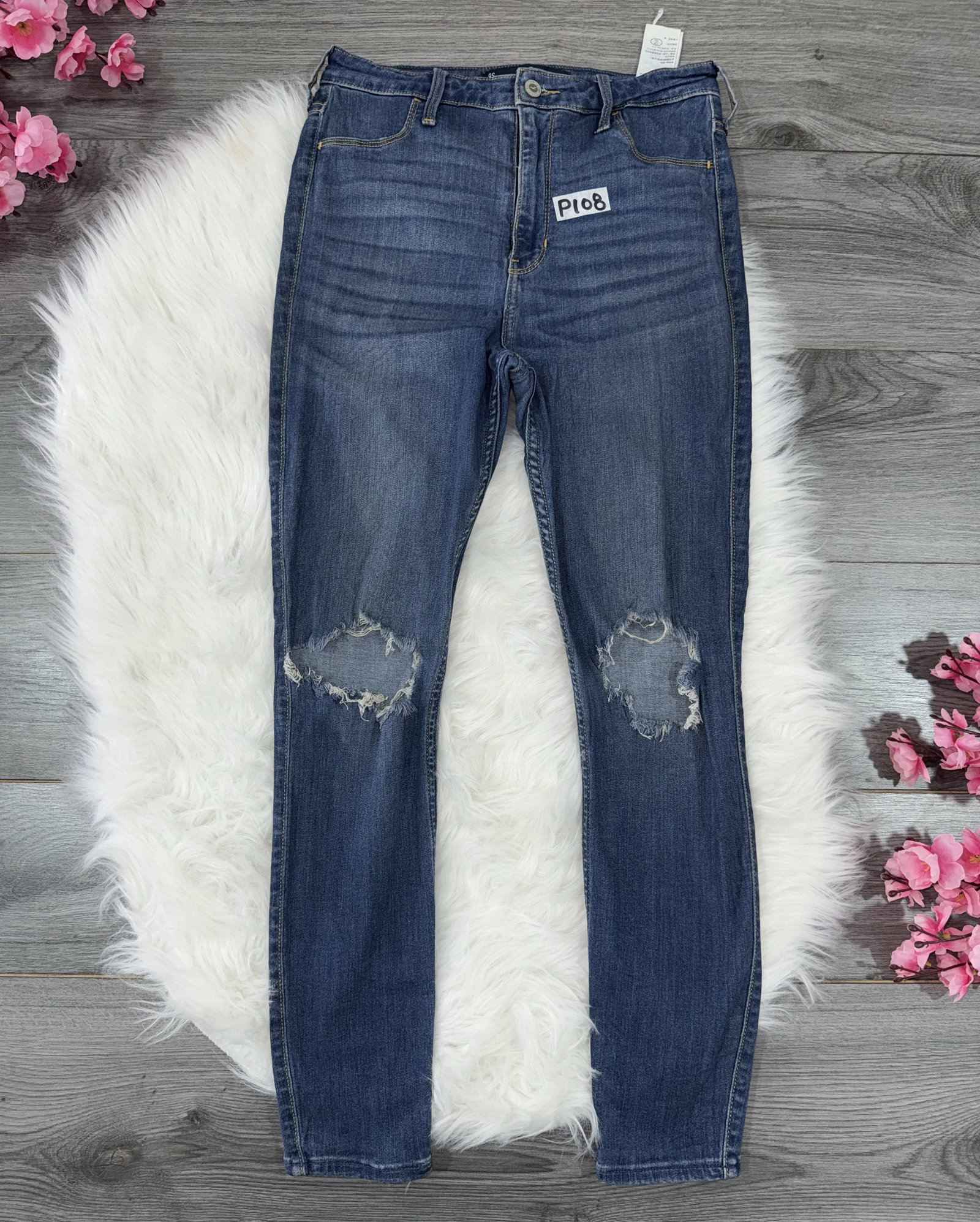 Jeans Hollister Ultra High-Rise Destroyed Skinny Talla 9S