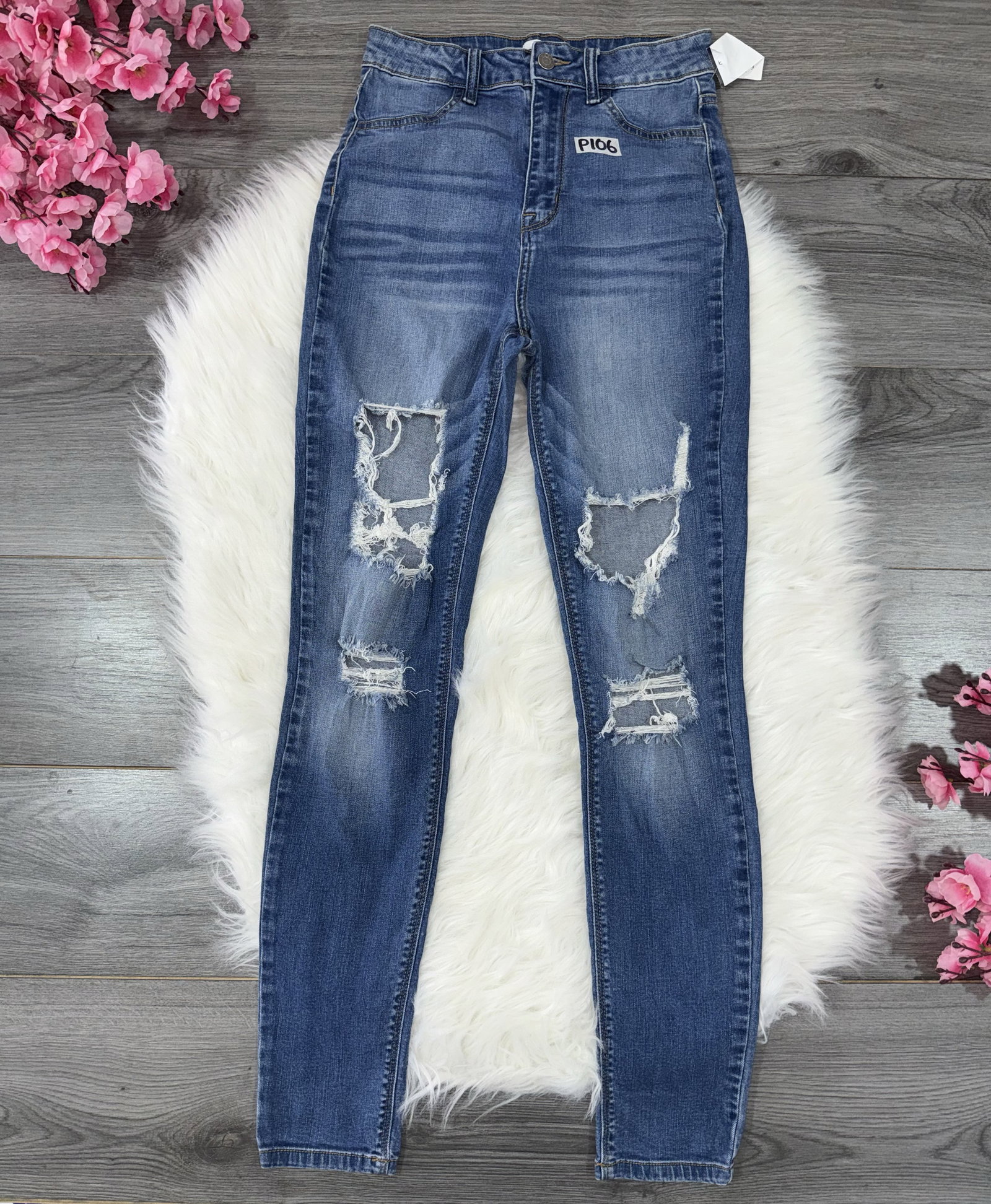 Jeans Cello Skinny High Rise Destroyed Talla 7