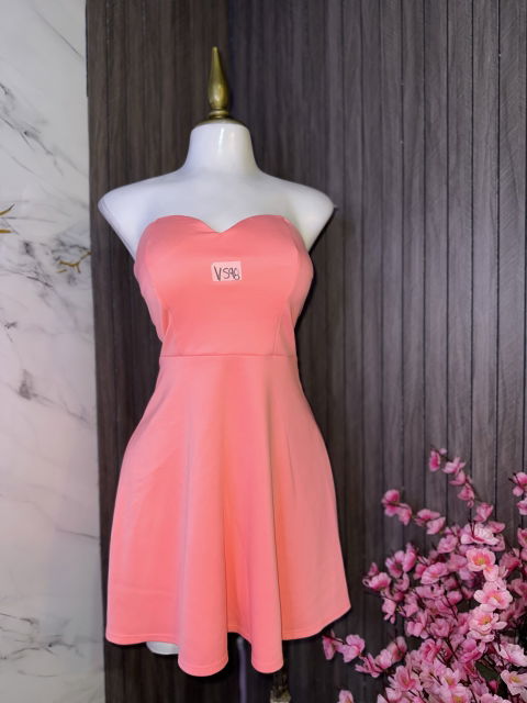 Vestido Strapless Coral Hot Gal - Talla M