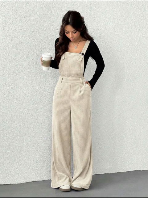 Overol de Pana Beige Springfield Talla M