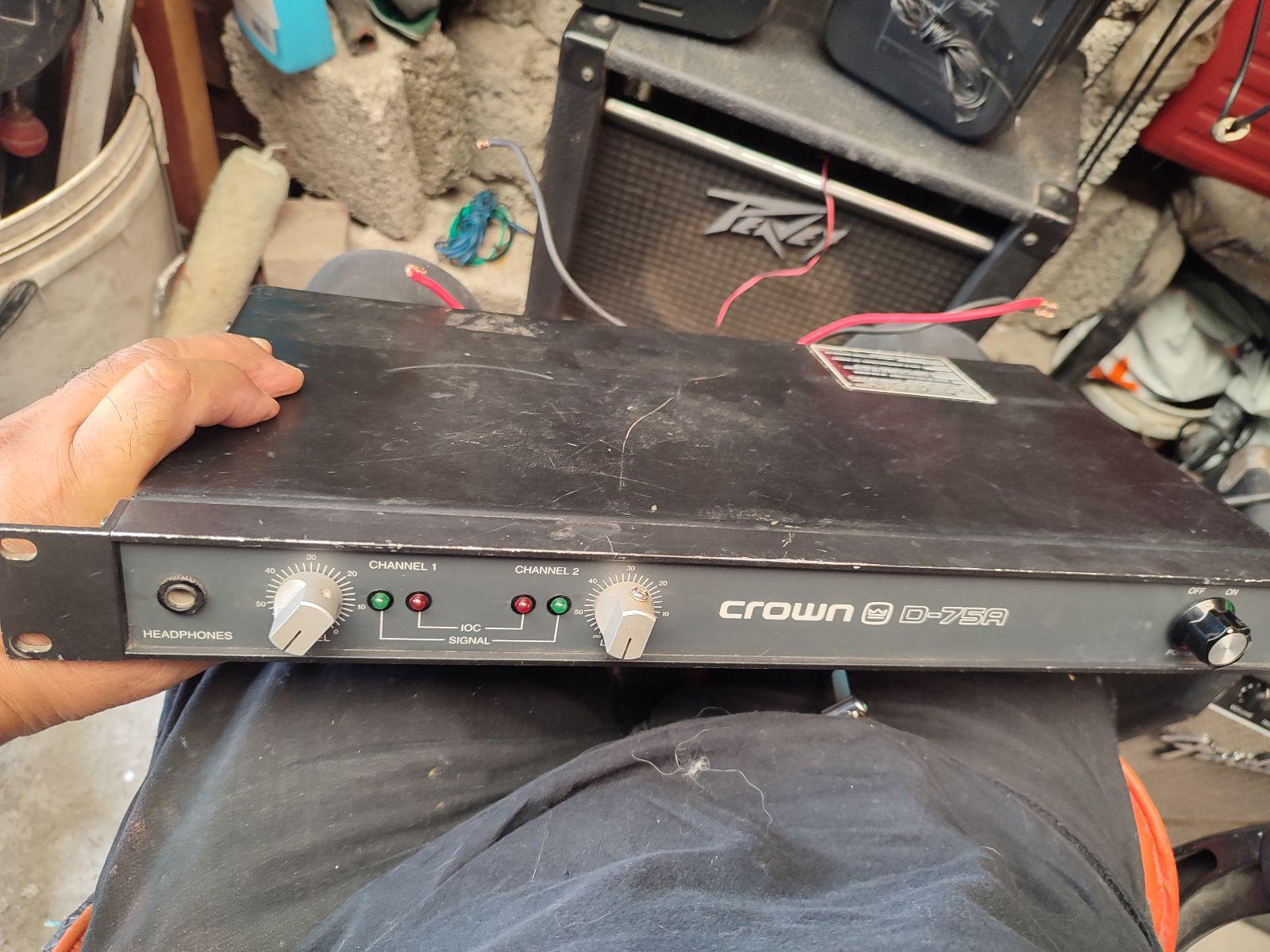 POWER AMPLIFIER VINTAGE CROWN USA MODELO D75A ESTEREO FUNCIONA PERFECTO 150/180W GRAN CALIDAD USA 