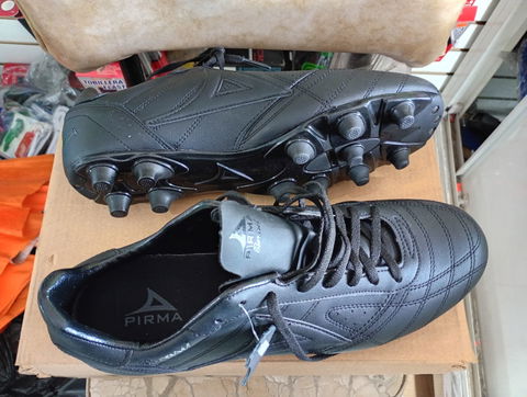 Zapatos De Fútbol Pirma Piel Negro Tacos Campo 28.5 MX