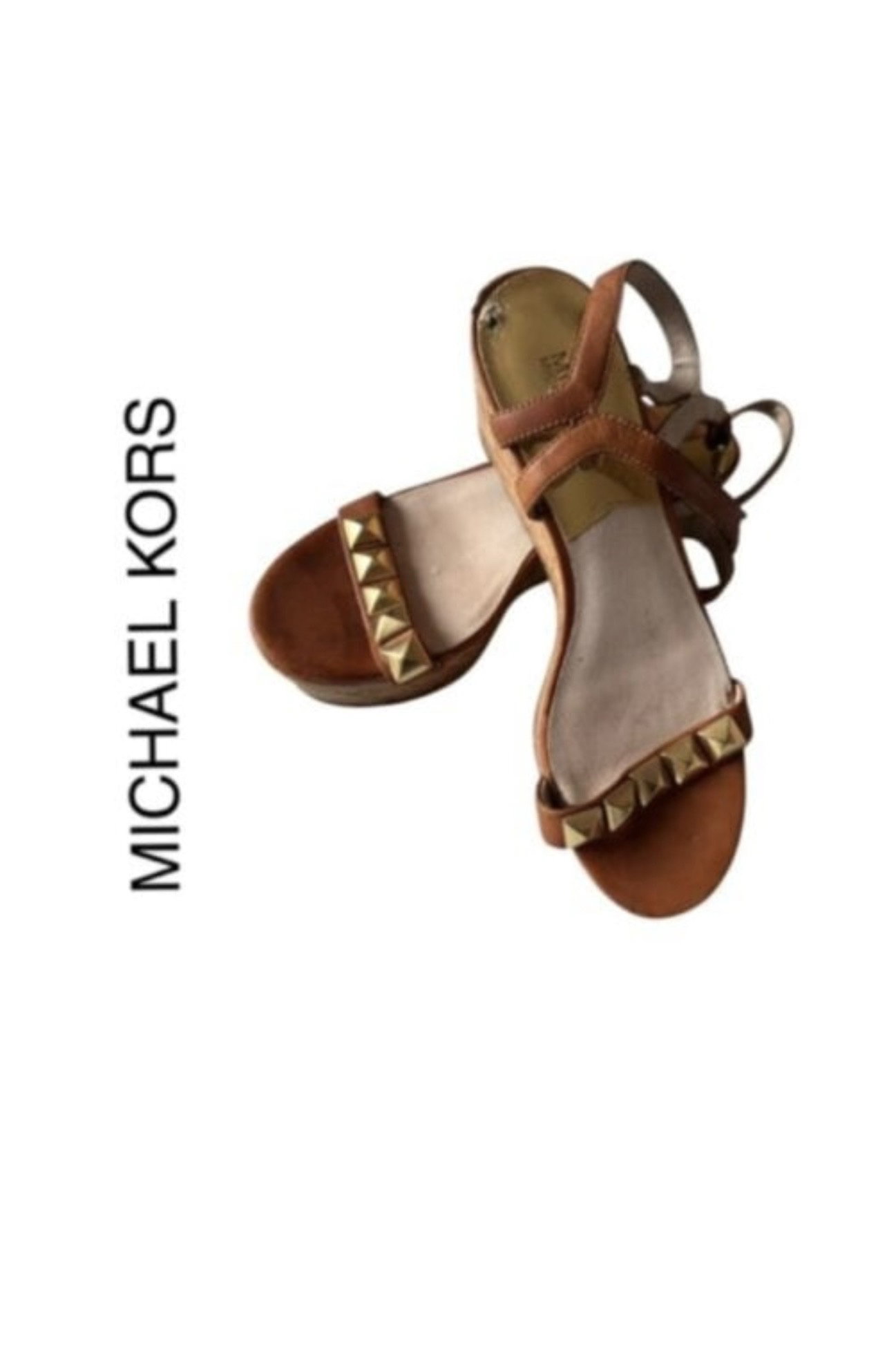 Sandalias de Plataforma Michael Kors Café con Estoperoles