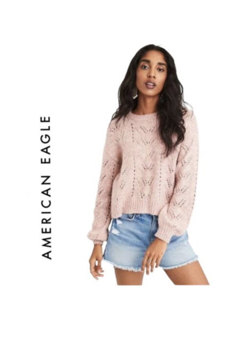 Suéter American Eagle Rosa Talla S - Como Nuevo