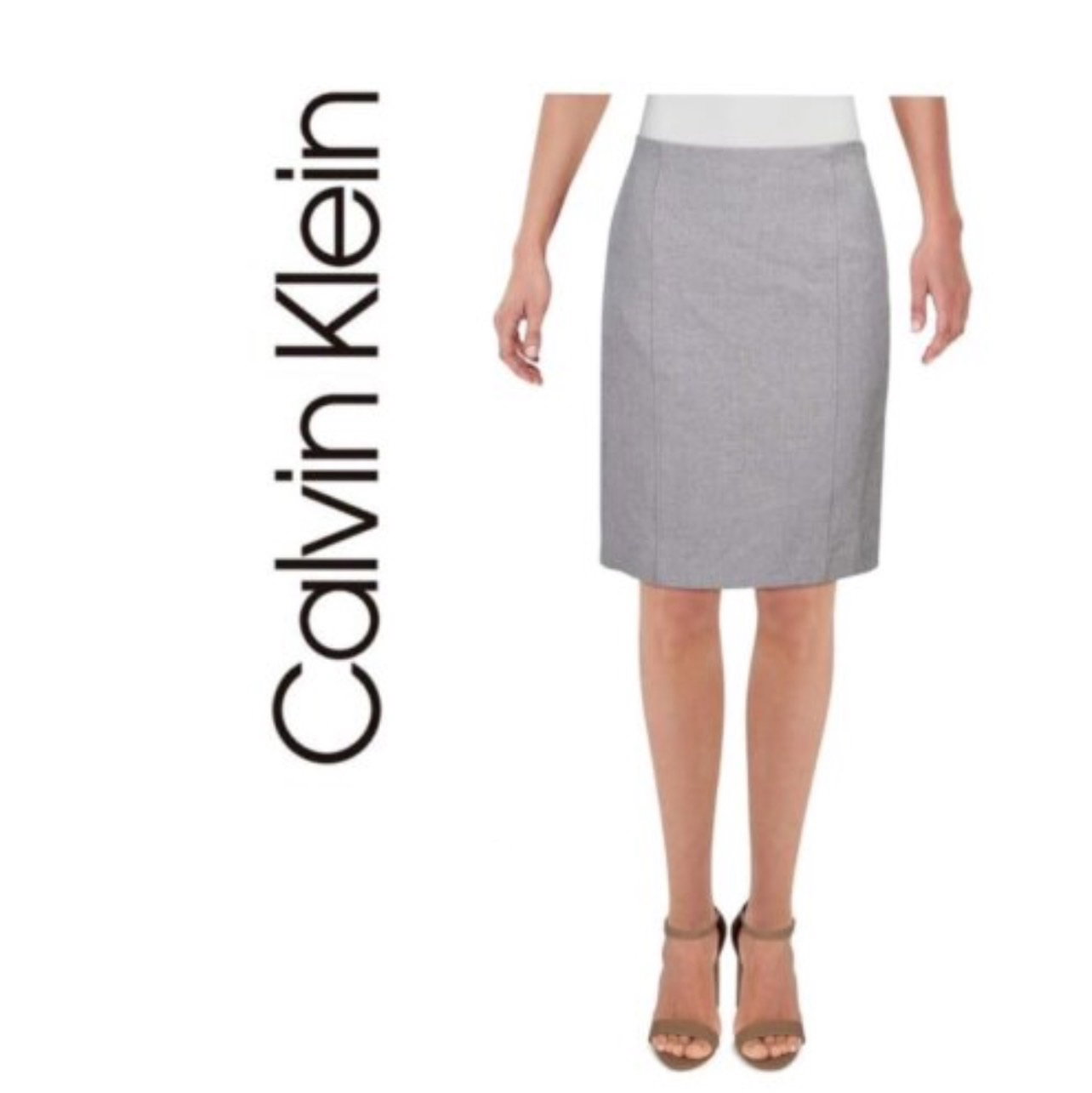 Calvin Klein Falda Gris Recta 