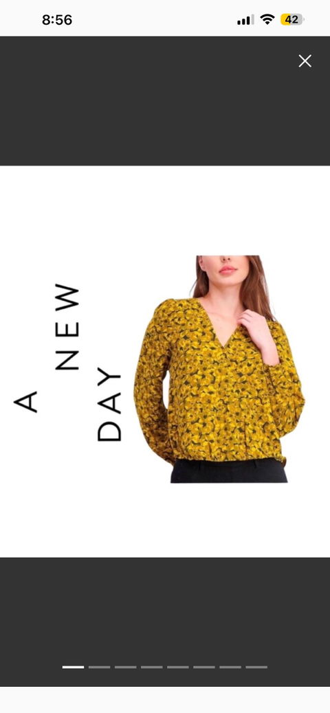 Blusa Manga Larga Cruzada Amarilla y Negra Talla L - A New Day