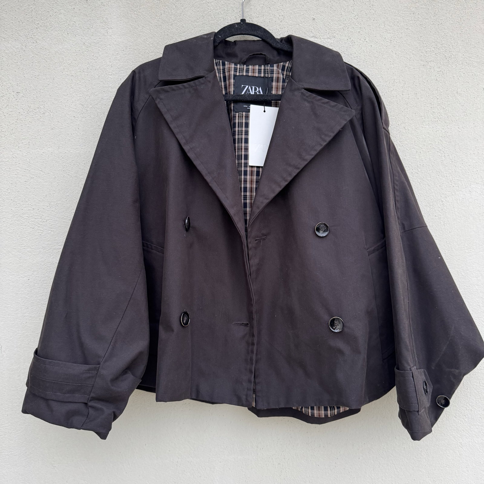 Trench Coat Zara Chocolate Talla M Nuevo con Etiqueta