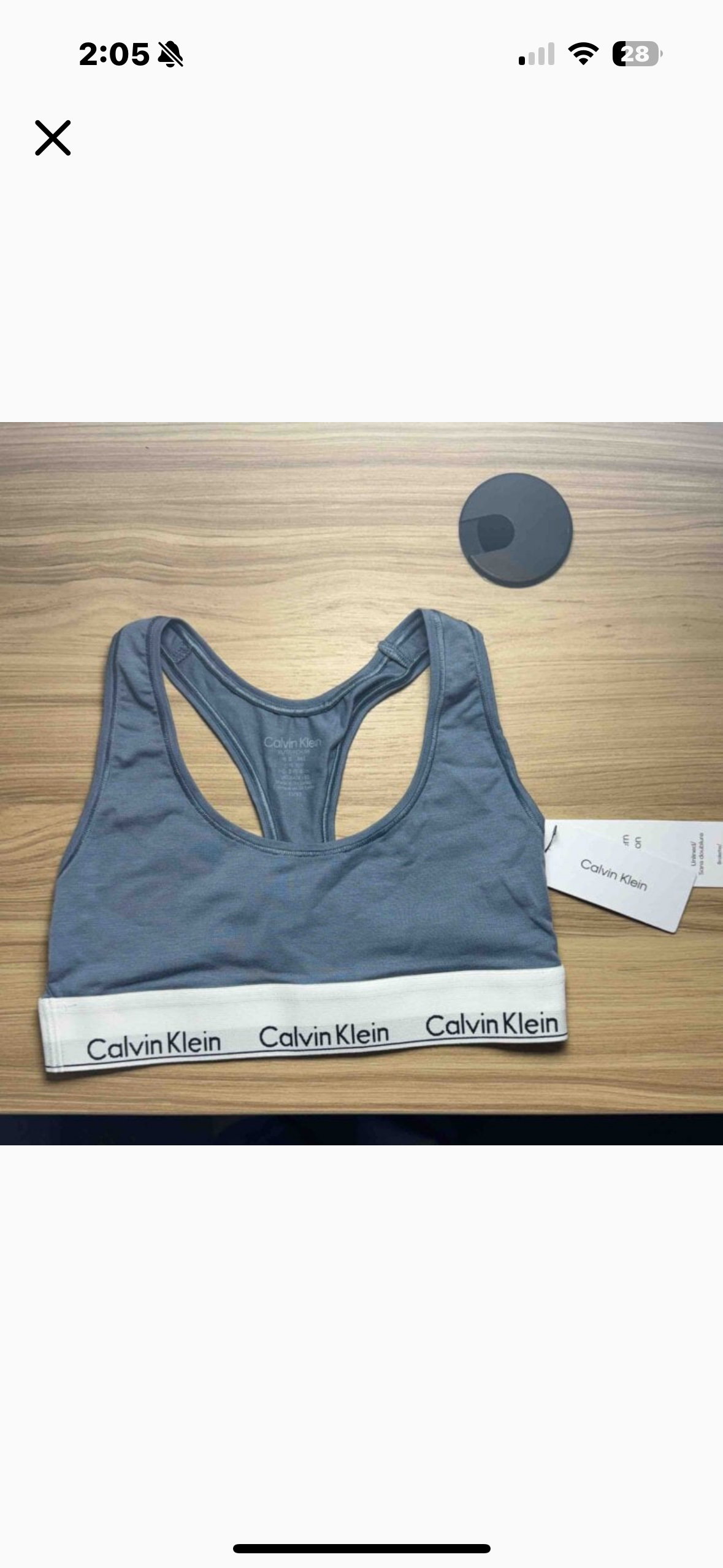 Bralette Calvin Klein Nuevo con Etiqueta Talla XS