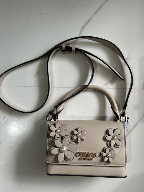 Bolso Guess Beige Nuevo con Flores
