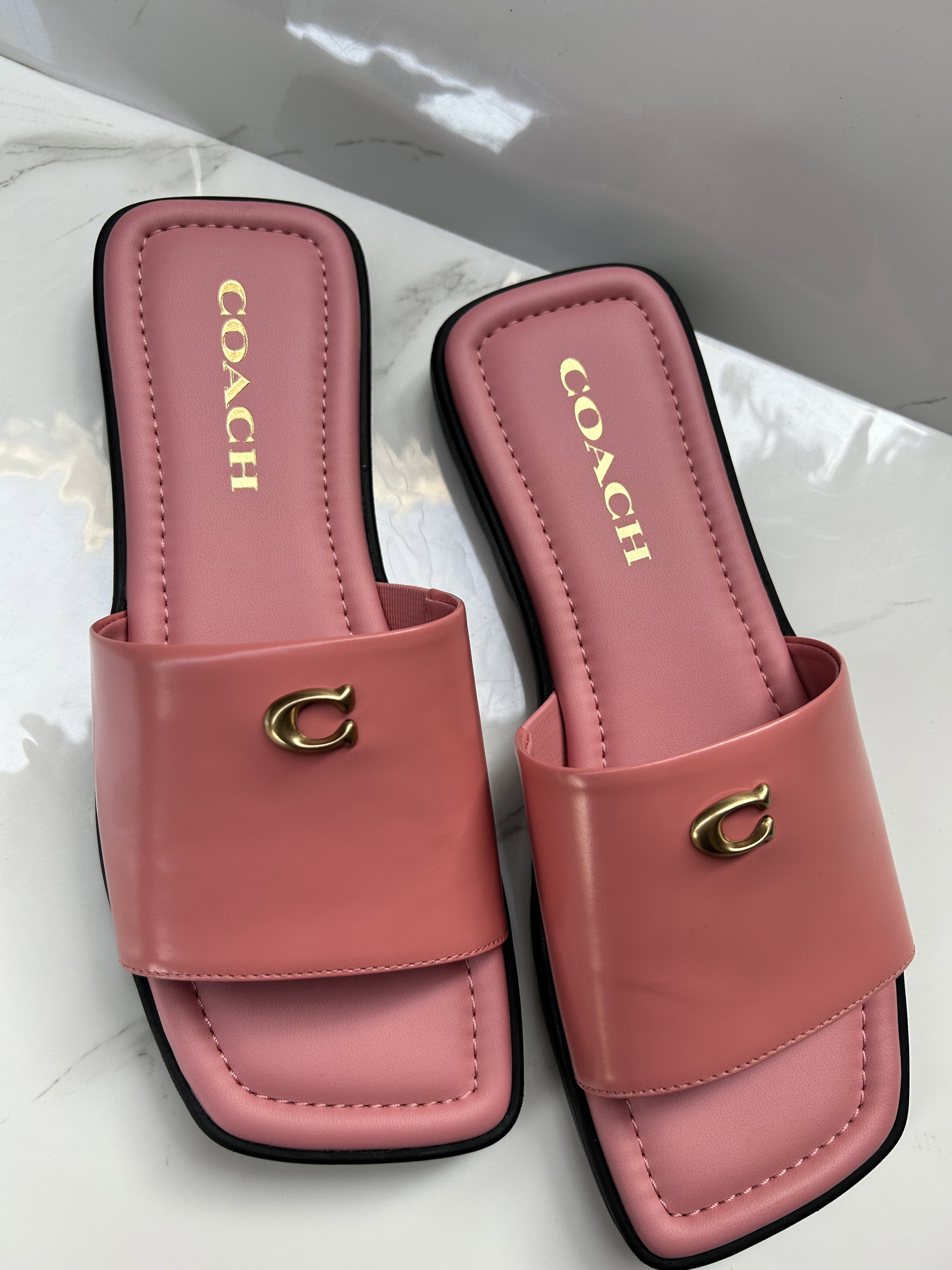 Sandalias Coach Rosa Bubblegum Talla 23 cm Nuevas