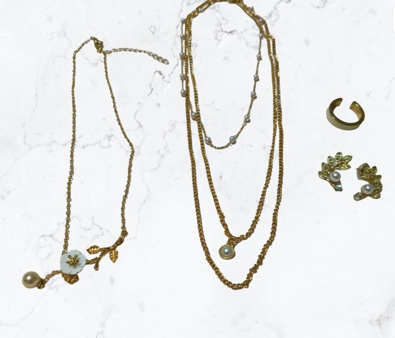 Kit de Joyería Pearl: Collares, Aretes, Anillo