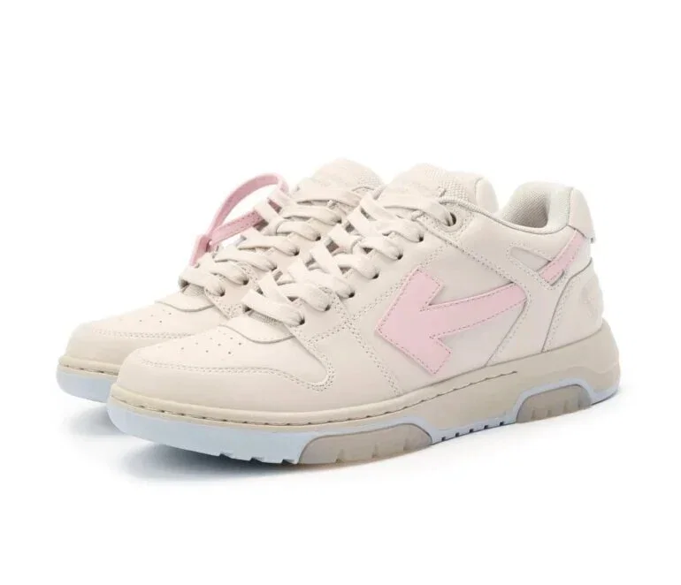 Tenis Off White Talla 23 Originales Color Crema con Flecha Rosa