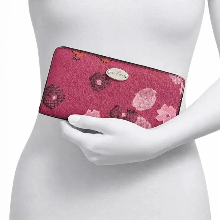 Billetera Coach Original con Diseño Floral