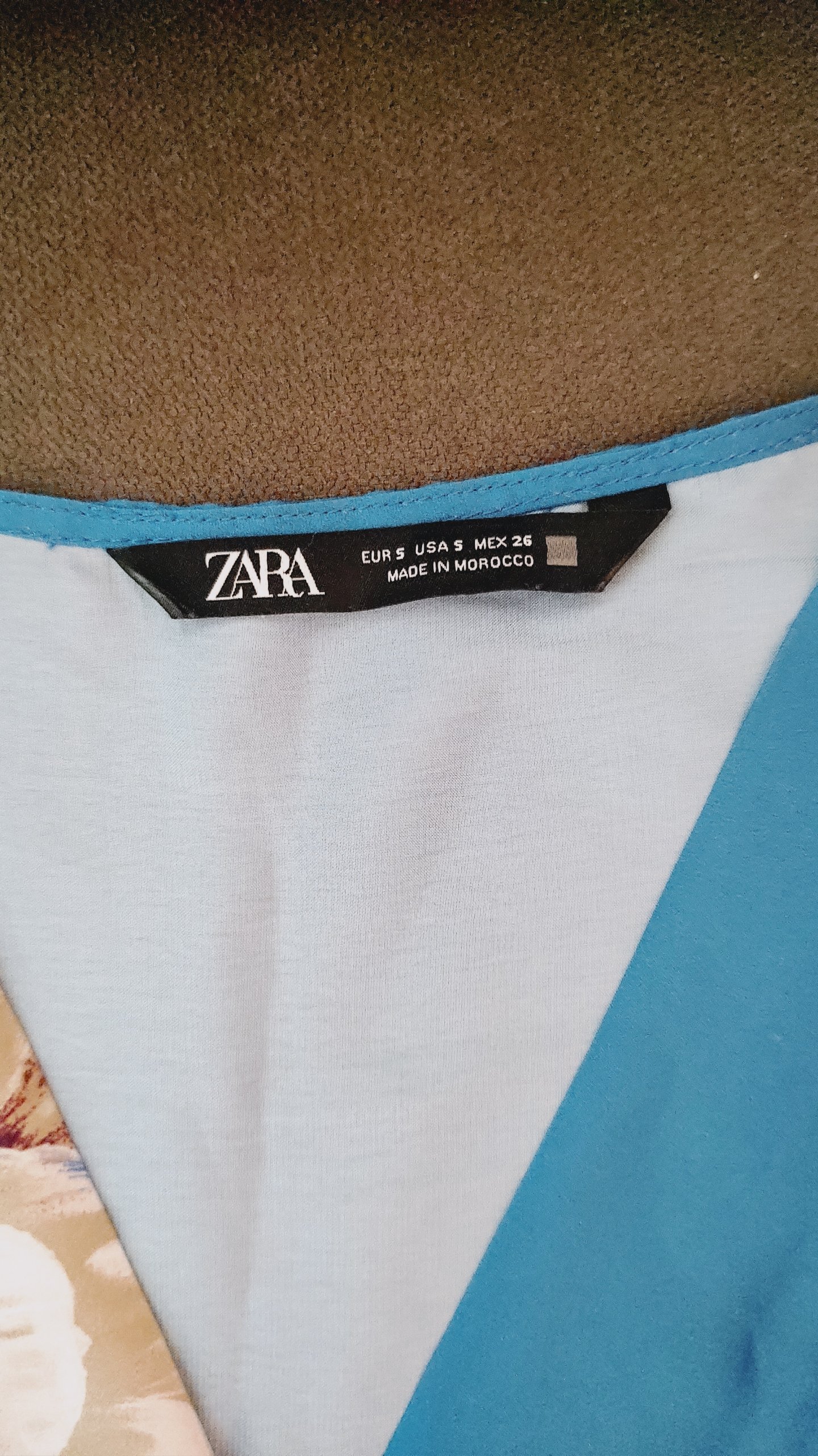 Vestido Cruzado Floral Azul de ZARA - Talla S