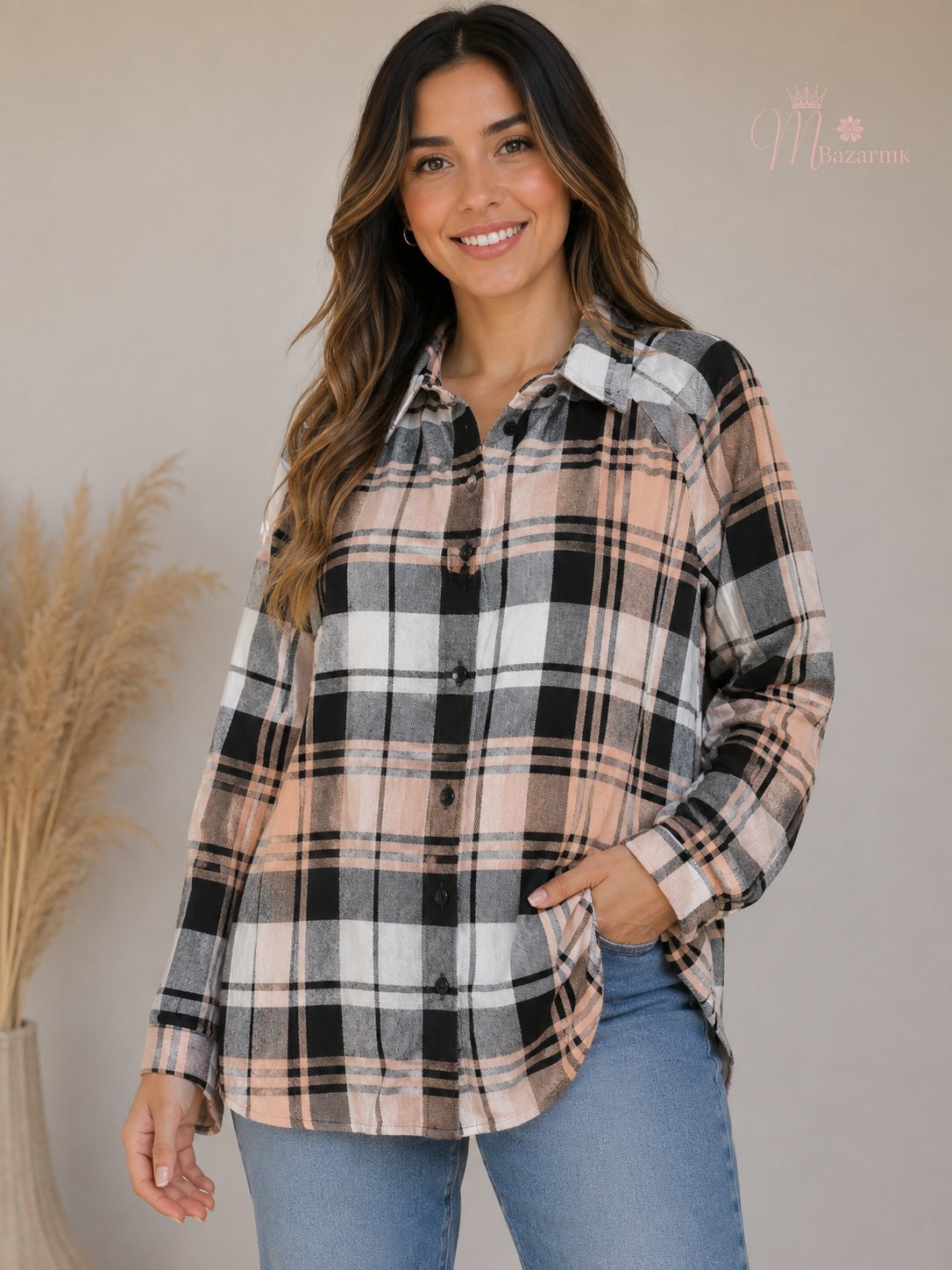 Camisa tipo franela o leñador para mujer
