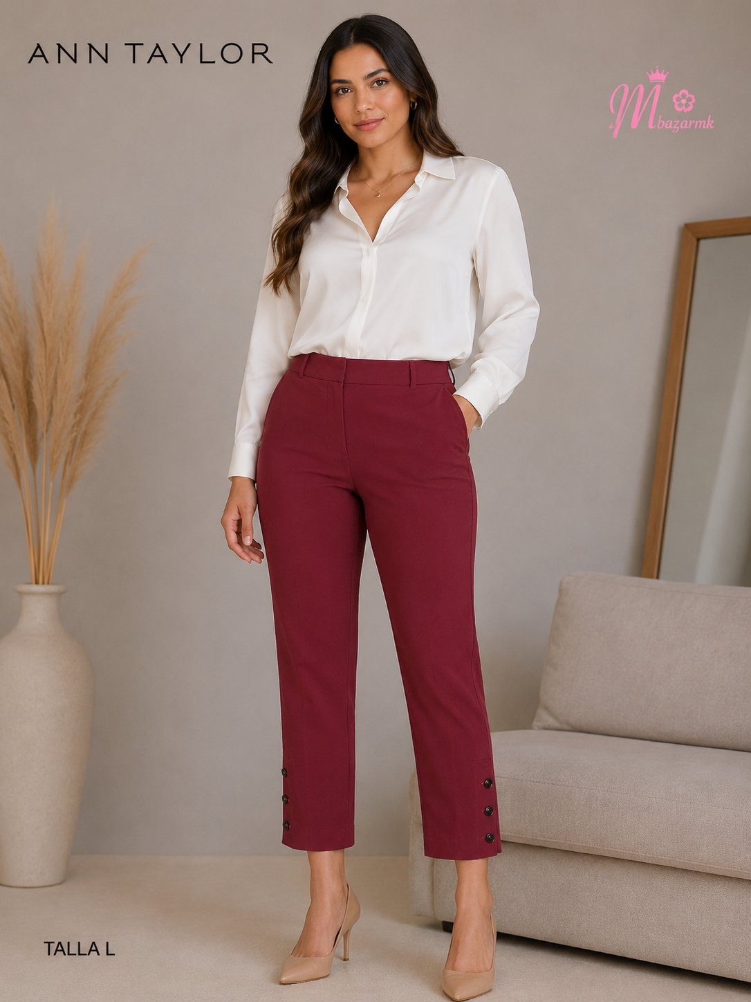 Ann Taylor| Pantalón Vino Talla 6🍷