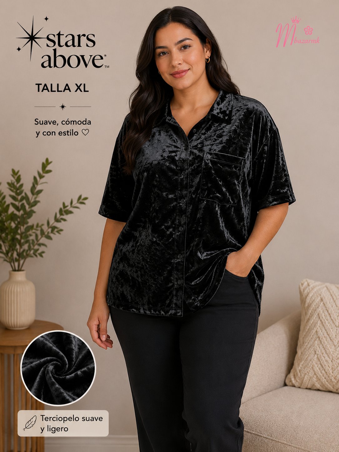 Stars Above Target Camisa Velvet Negra